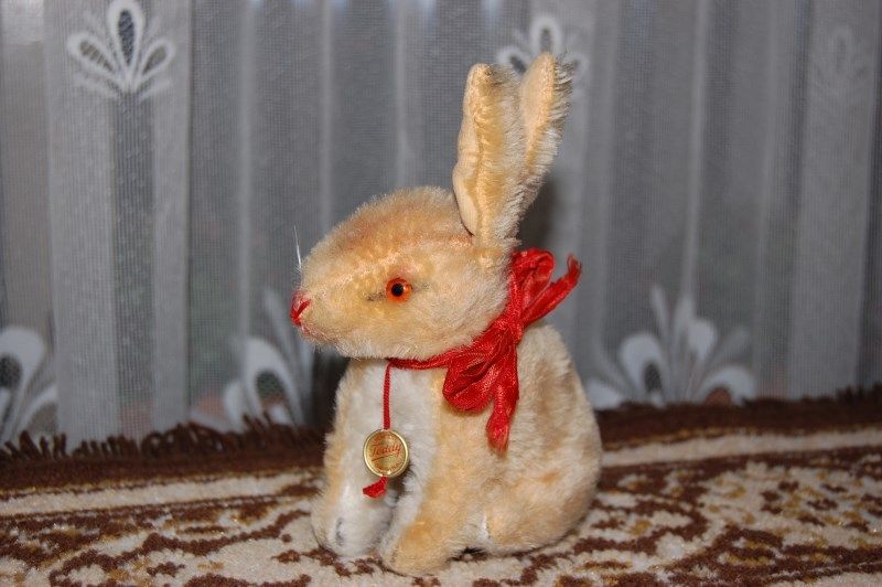 Old Antique 1950s Hermann Germany Beige Mohair Bunny Rabbit Old Antique 1950s Hermann Germany Beige Mohair Bunny Rabbit